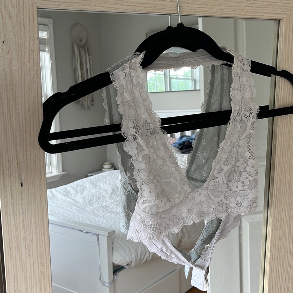 Free People White Bralette Lace